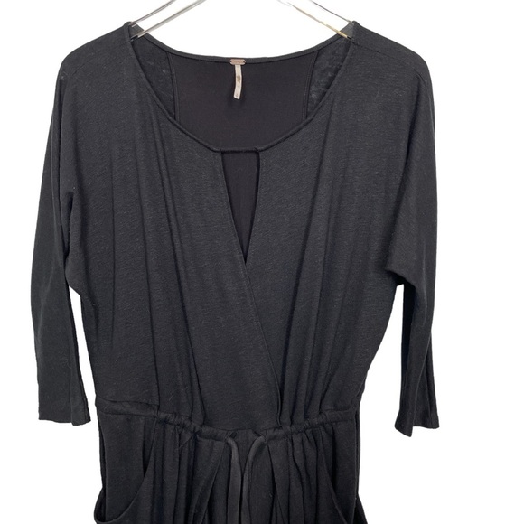 Free People Black Cut Out Tie Front Dress - Picture 10 of 16